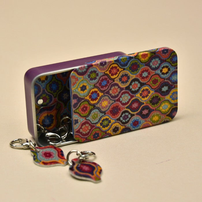 Emma Ball Crochet Stitch Markers in a Pocket Tin