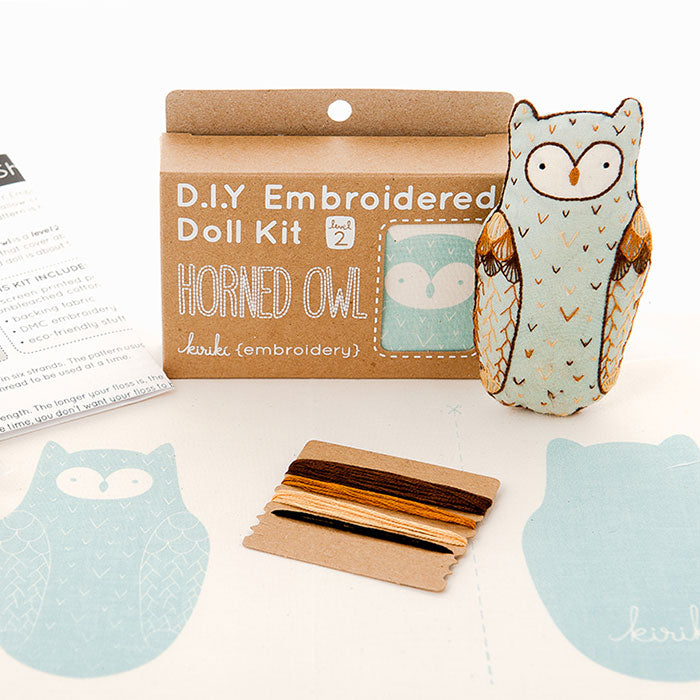 Kiriki Press Horned Owl Embroidery Kit