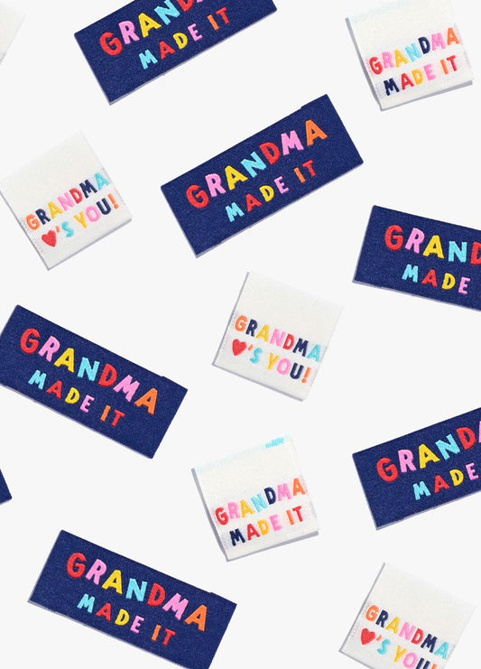 Grandma Made It/Grandma Loves You! Sew-in Labels scattered