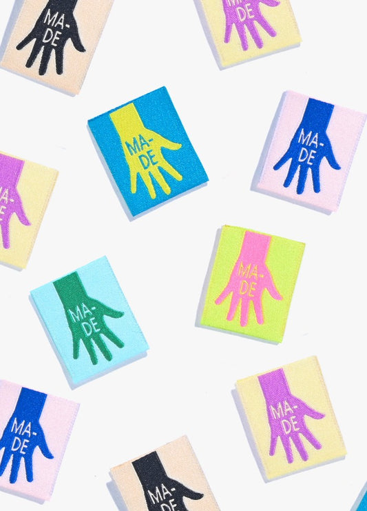 'Made' Sew-in Labels scattered