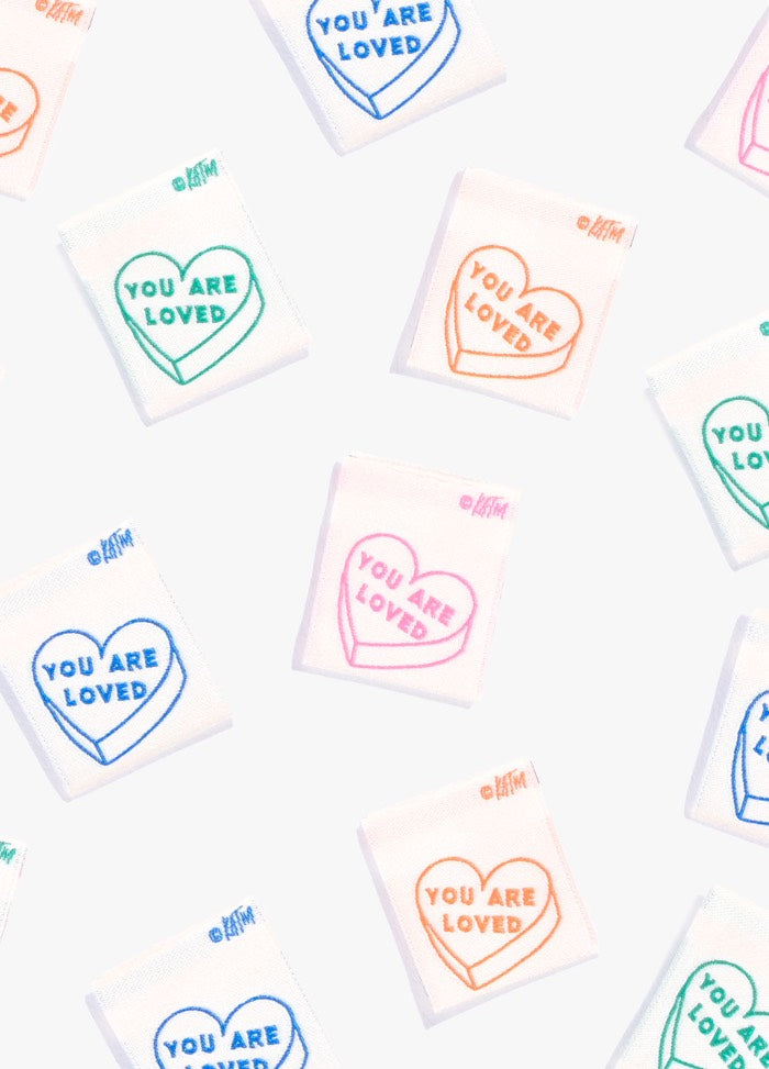 'You Are Loved' Labels Sew-in Labels scattered