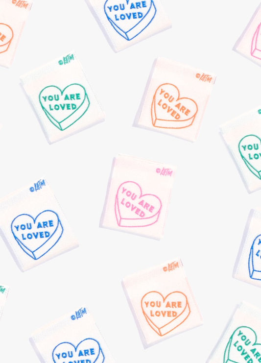 'You Are Loved' Labels Sew-in Labels scattered