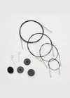 KnitPro Thin & Flex Swivel Interchangeable Cables Black/Silver