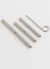  Set of four stainless steel tubes with hooks for joining Knit Pro cables, featuring three connector sizes and a tightening key.