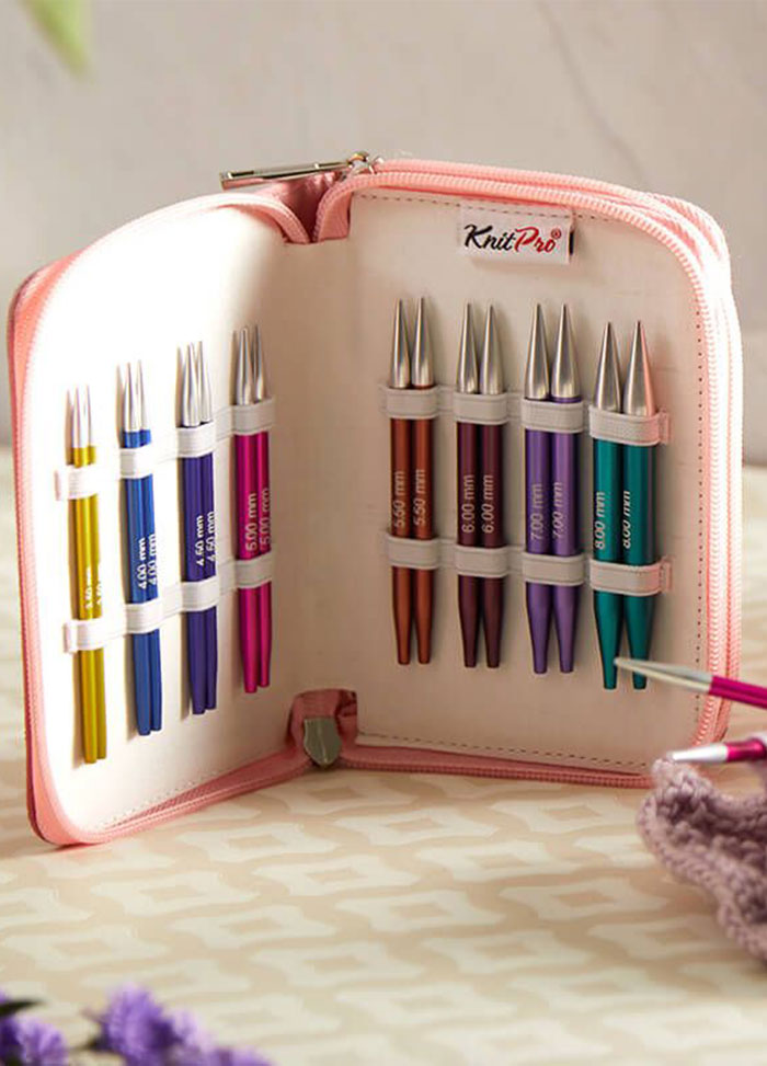 KnitPro Zing Interchangeable Needle Deluxe Set Short Tips 10cm