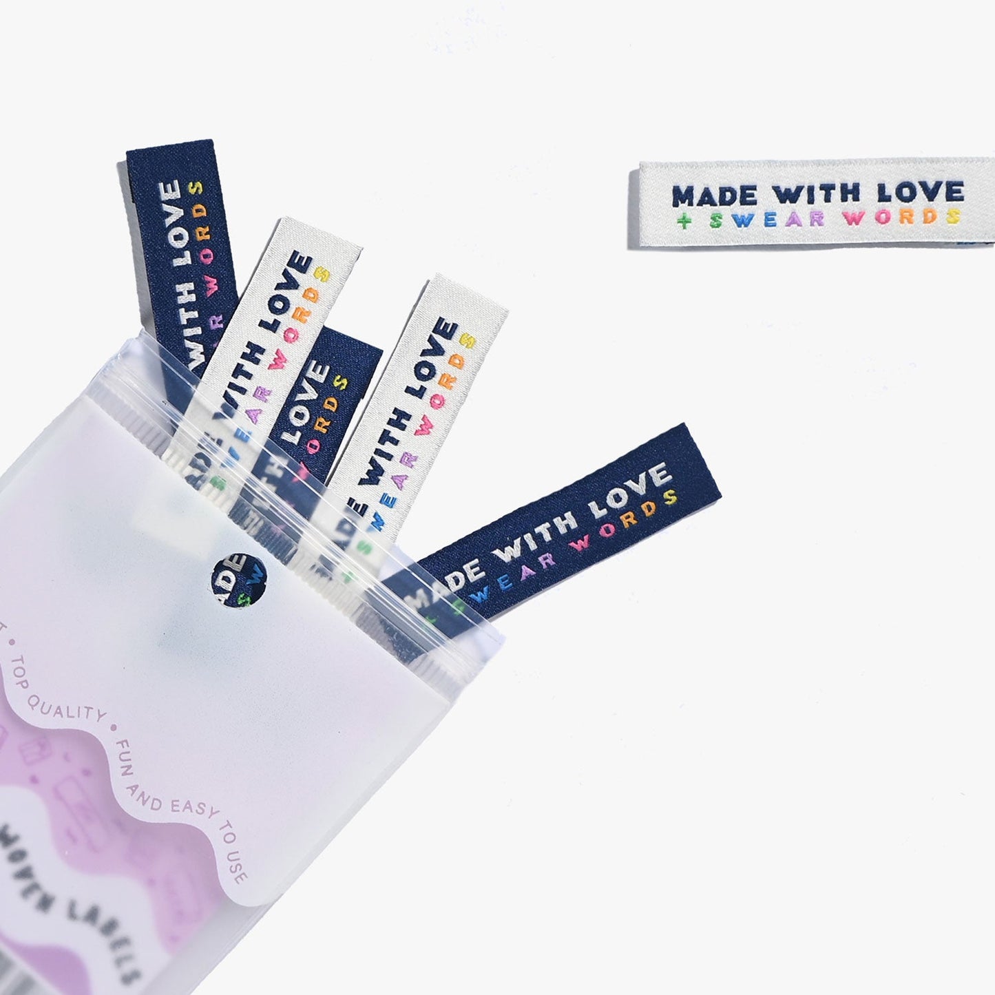 Kylie and The Machine Made With Love And Swear Words Sew-in Labels