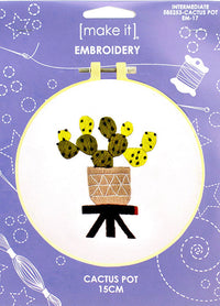 Make It Cactus Pot Embroidery Kit
