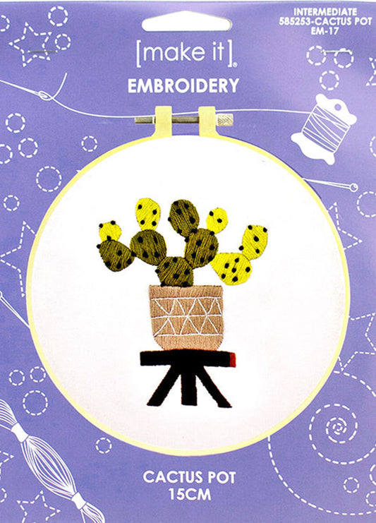 Make It Cactus Pot Embroidery Kit