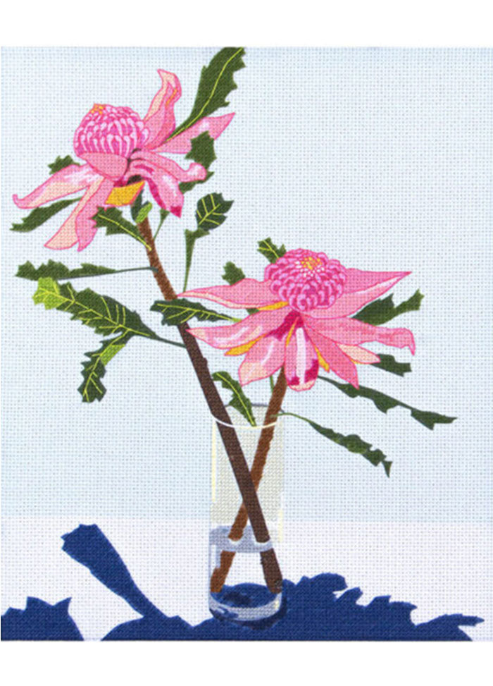 Nicola Woodcock Pink Waratah Half Stitch Kit