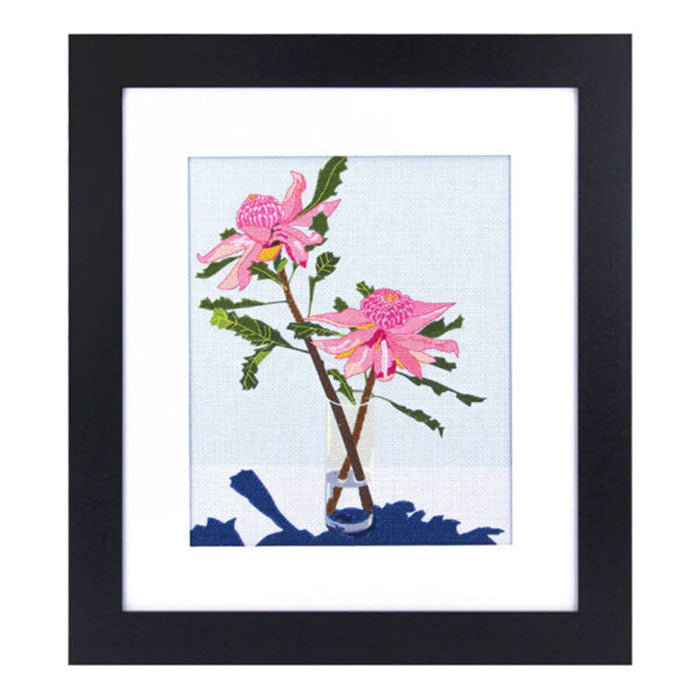 Nicola Woodcock Pink Waratah Half Stitch Kit