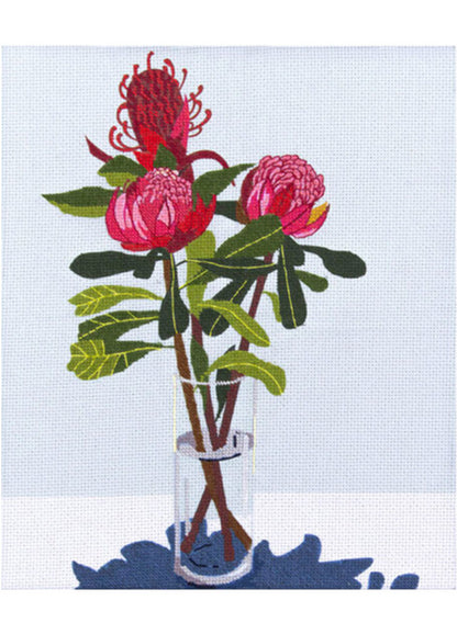 Nicola Woodcock Red Waratah Half Stitch Kit