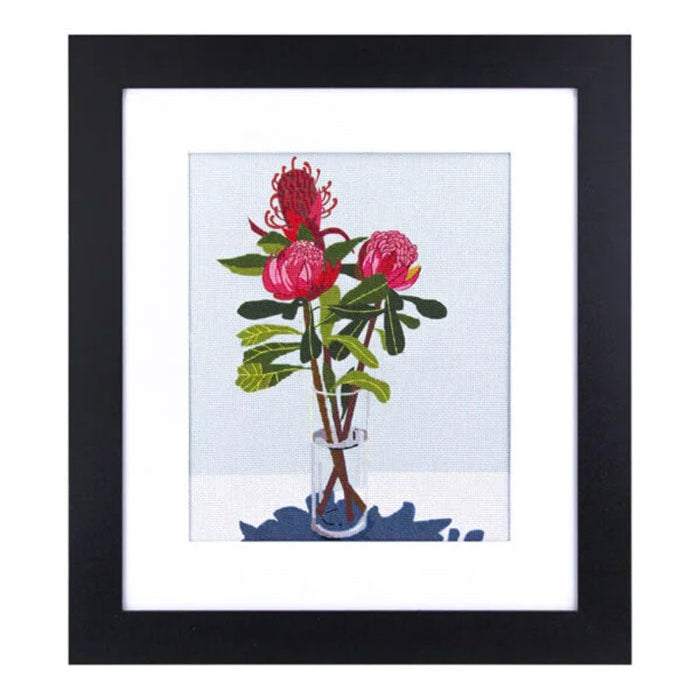 Nicola Woodcock Red Waratah Half Stitch Kit