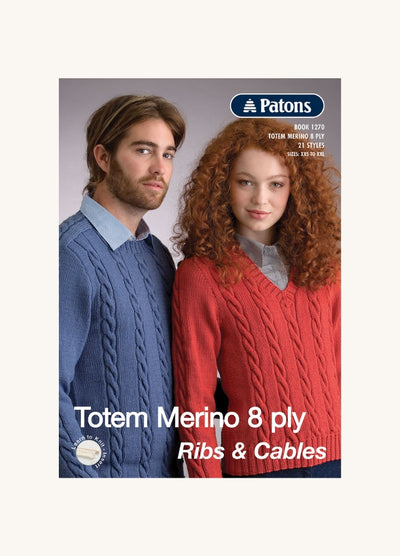 Patons Totem Merino 8 Ply Ribs and Cables 1270