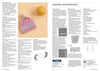 Knitting pattern page with a pink hat featuring blue and white stripes, topped with a pom-pom. Nearby, a yellow ball of yarn. Detailed text and diagrams offer instructions.