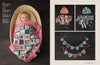 A baby lies in a wicker basket, wrapped in a colorful, crochet blanket. Next to the baby, there are three images showing crochet baby clothes and decorative bunting. The mood is cozy and cheerful.