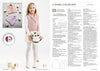 A young girl wearing a pink shawl collar vest smiles, holding a toy horse. To her left, two vests are displayed with blocks. Text on the right details knitting instructions for the vest. The tone is cheerful and crafty.