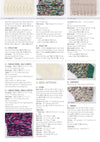 Knitting pattern page featuring three textured sock cuffs and three heel options. Cuff styles: Eyelet Rib, Pleat Top, Wave Edge. Heel styles: Plain, Contrast, Ribbed. Vibrant yarns used.