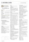 Knitting pattern page titled 'Textured Cardi' with intermediate knitting instructions. Highlights include yarn type, measurements, needles, and tension guidelines for Patons Bluebell Merino 5 ply. A list of additional materials and detailed knitting steps are blurred in the background.