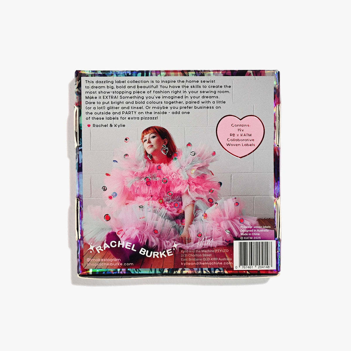 Kylie and The Machine WEARABLE ART | Rachel Burke x KATM Collaboration Sew-in Labels