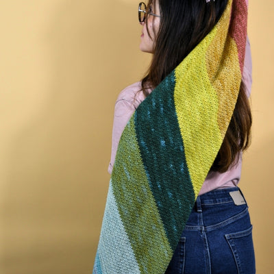 Manos Rainbow Showers Crochet Scarf Digital Pattern