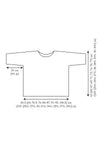 Simple line drawing of a T-shirt with dimensions labeled. Width is 60.5 cm, height 63 cm, and sleeve length 24 cm. Measurements shown in inches and centimeters.