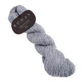 Elegant grey rowan wool yarn in 100% cashmere, offering a soft touch and subtle colour variations for exquisite knitting projects.