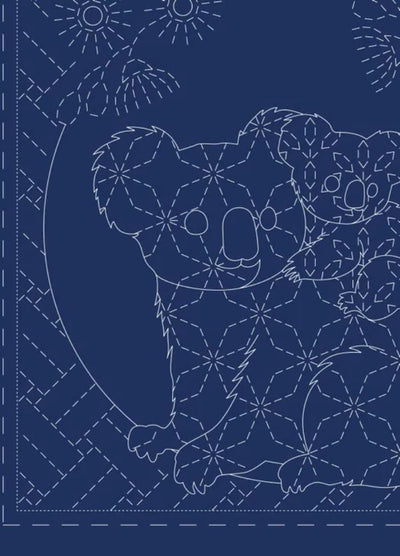 Devonstone Navy Sashiko Panel - Fauna