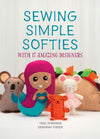 Cover of Sewing Simple Softies with 17 Amazing Designers, showing a cheerful hand-sewn taco softie surrounded by colorful felt flowers, with the playful title at the top.