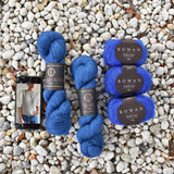 Stockholm slipover by petite knit yarn and pattern bundle blue