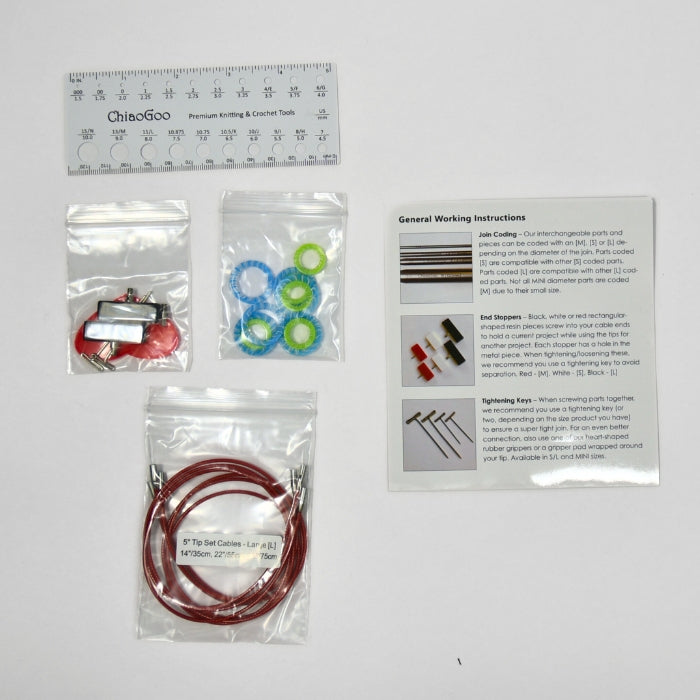 ChiaoGoo TWIST Red Lace Interchangeable Set 5" (13cm) – Large