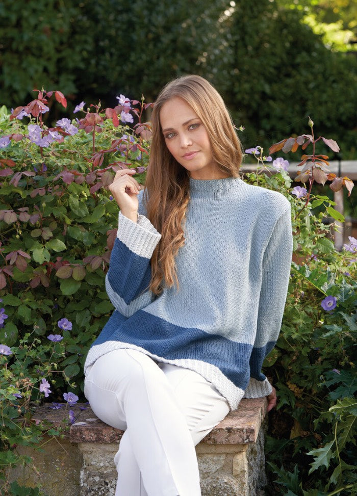 Fleur lace knit top pattern from Tea Garden by Martin Storey, showcasing delicate floral lacework in lightweight Rowan yarn.