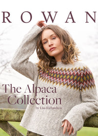 The Alpaca Collection book cover highlighting cosy autumn‚Äìwinter sweaters, cardigans, accessories, and twinset options in Alpaca Soft DK and Alpaca Classic.