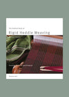 Cover of The Ashford Book of Rigid Heddle Weaving, featuring a vibrant woven textile in rich hues of red, orange, and yellow, showcasing intricate patterns. The title is prominently displayed in bold white letters at the top, set against a contrasting dark background.