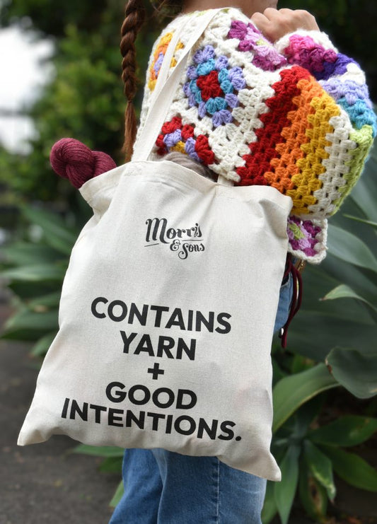 Morris & Sons Contains Yarn & Good Intentions Tote Bag