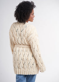 Whisper jumper pattern, a minimalist knit with subtle texture and soft pastel tones, using Rowan Big Wool yarn.