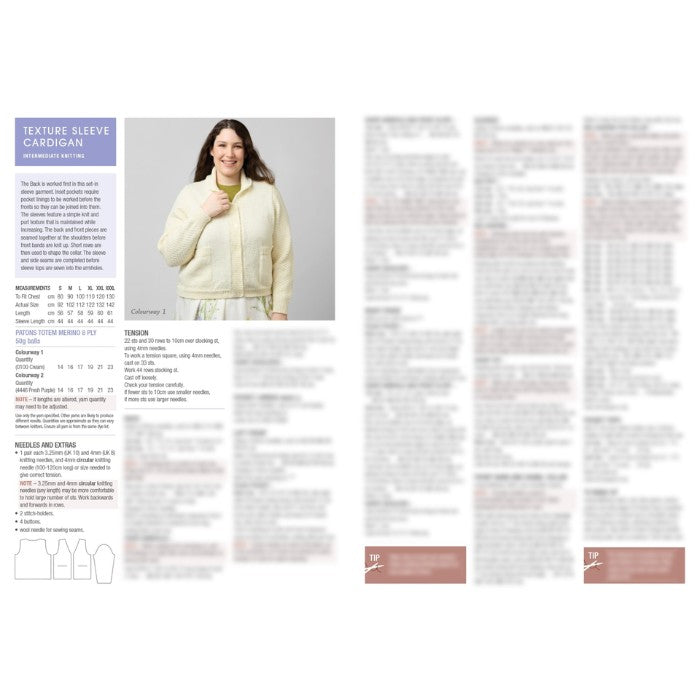 Patons Beyond the Basics Project 2: Textured Sleeve Cardigan 4002