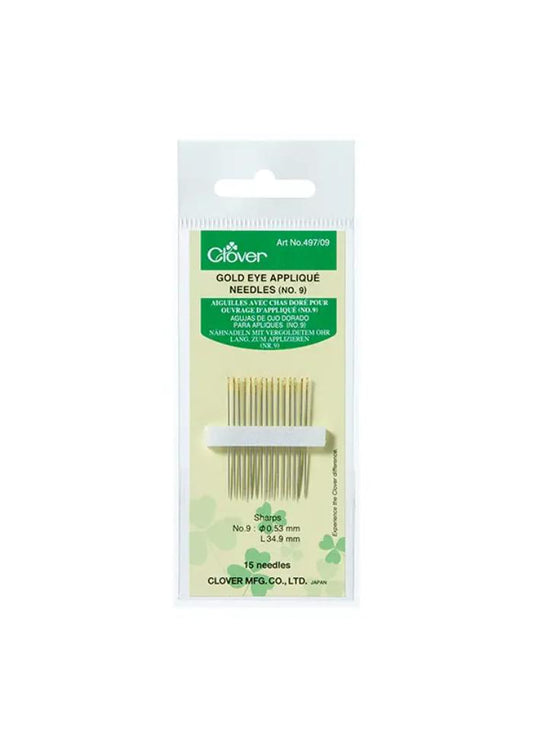 Clover Needles Gold Eye Applique