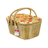 Sewing Basket Large Picnic- Poppies Orange
