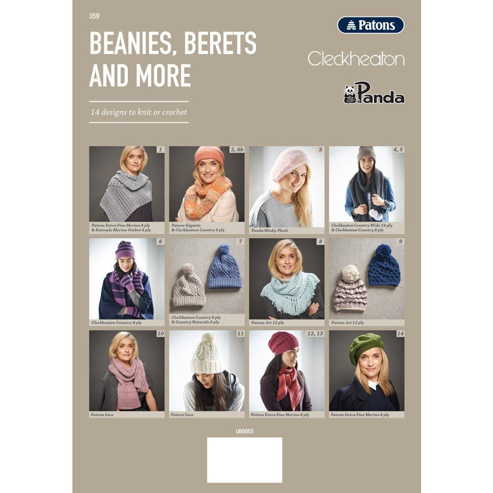 Knitting pattern for Beanies, berets, hats, scarfs, gloves and more 11. Morris and sons
