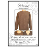 Classic Men's Jumper with Raglan Sleeves and Crew Neck or Vee Neck