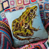 Leopard Frog Blue Cushion - Morris & Sons Australia