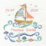 DMC Sail Boat Baby Cross Stitch Sampler