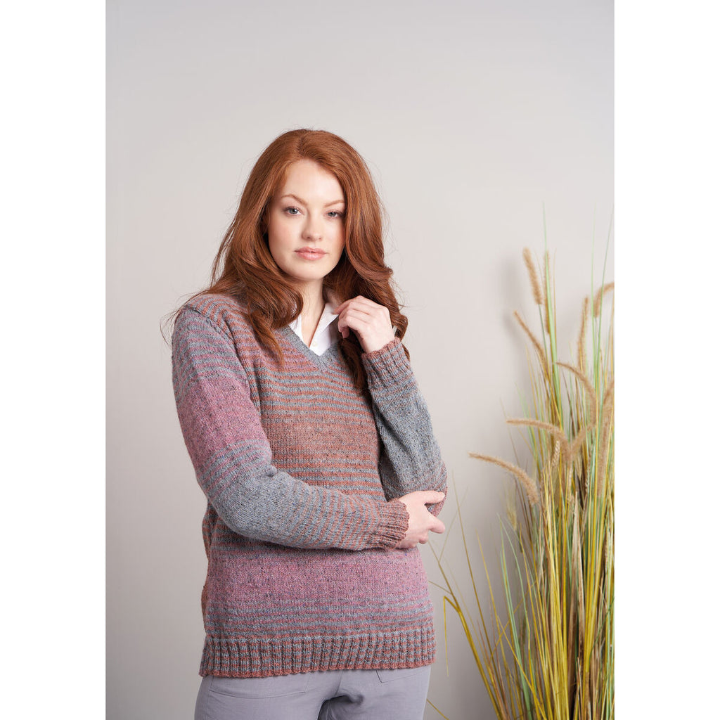 Forever Sweater V Neck Pattern- Felted Tweed Colour Collection