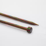 Knitting needles 2 Symphonie handcrafted single pointed straights in 25cm and 35cm colourful timber grain