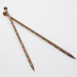 Knitting needles 3 Symphonie handcrafted single pointed straights in 25cm and 35cm colourful timber grain